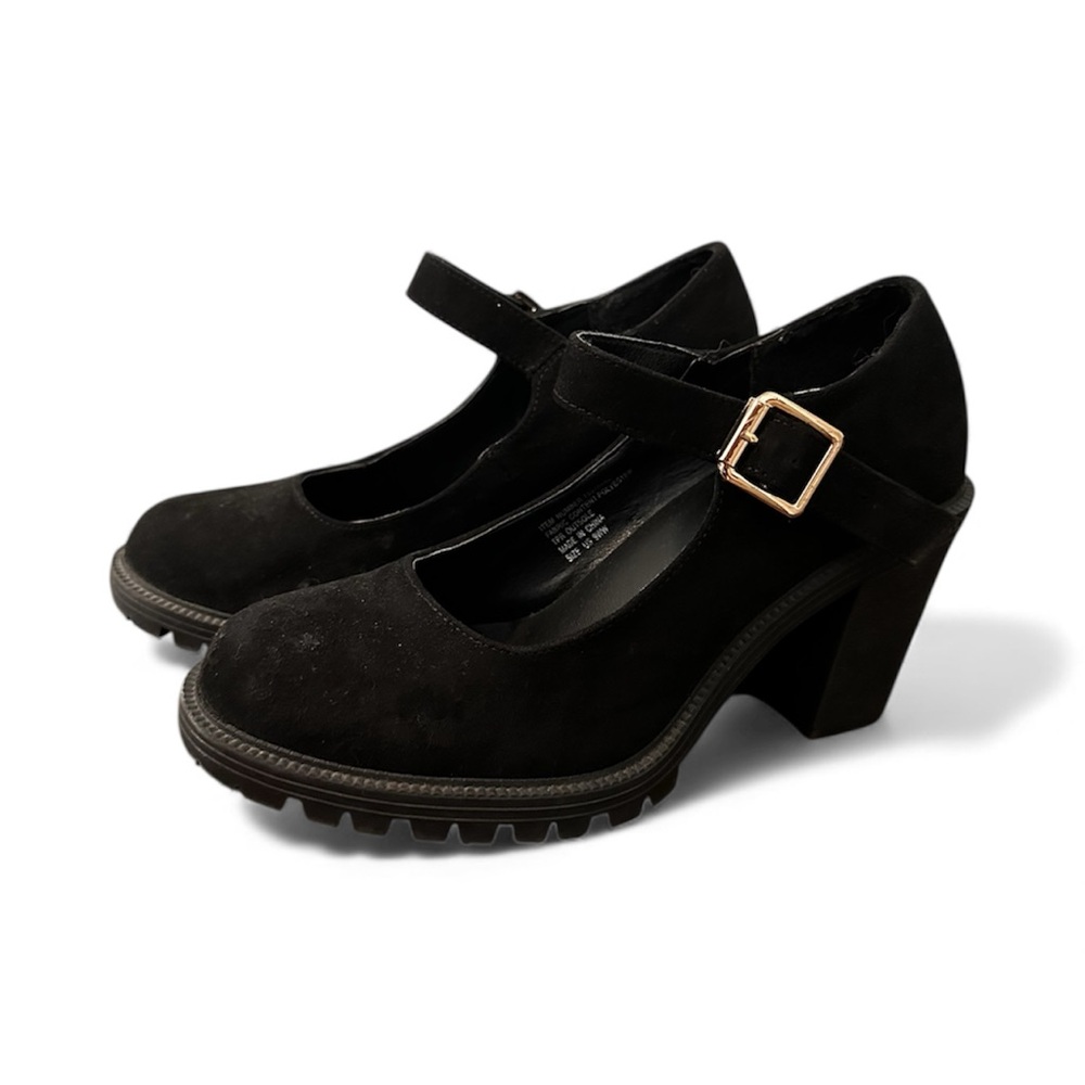Torrid Black Suede Mary Jane Heels